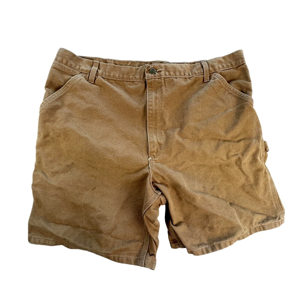 Carhartt Cargo Shorts Mens 39 Brown Canvas Relaxed Fit Work Utility 7 Inseam